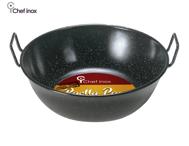 Chef Inox 28cm Enamelled Deep Paella Pan