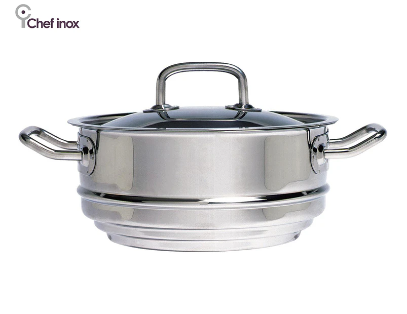 Chef Inox 20x9.5m Professional Multi-fit Steamer w/ Lid - Silver