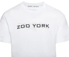 Zoo York Men's Bank Script Tee / T-Shirt / Tshirt - White