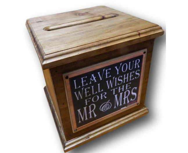 Wooden Wedding Wishing Well Card Box Engagement Handmade