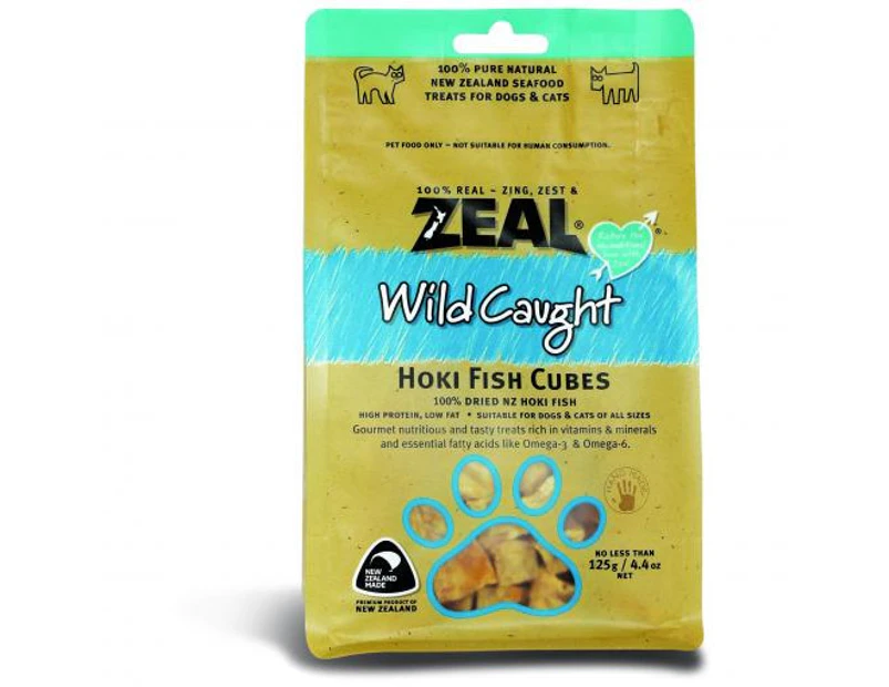 Zeal Free Range Naturals Hoki Fish Cubes Dog Treats 125G