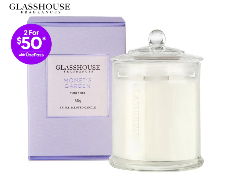 Glasshouse Monet's Garden Tuberose 350g Triple Scented Candle