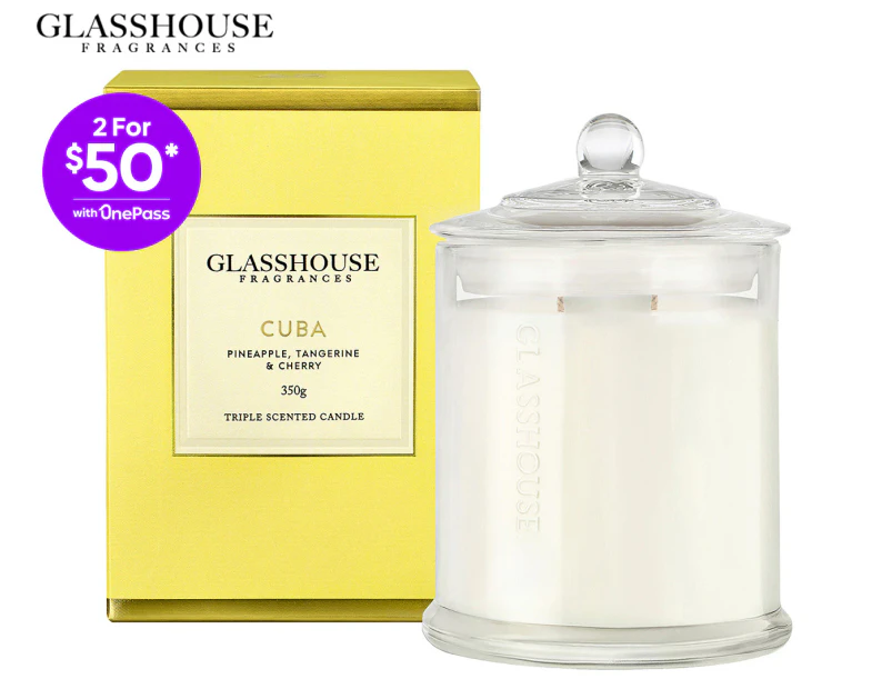 Glasshouse Cuba Pineapple, Tangerine & Cherry 350g Triple Scented Candle