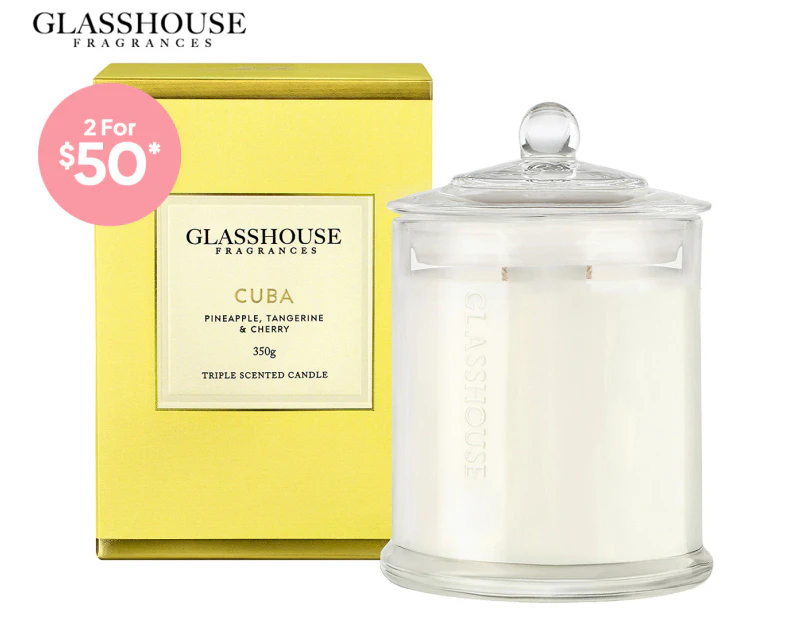 Glasshouse Cuba Pineapple, Tangerine & Cherry 350g Triple Scented Candle