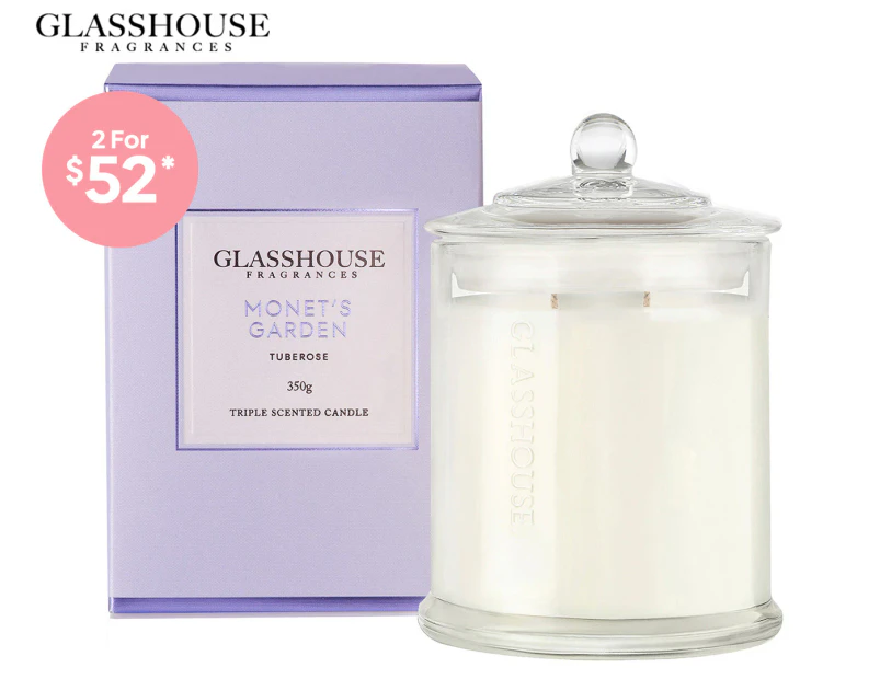 Glasshouse Monet's Garden Tuberose 350g Triple Scented Candle