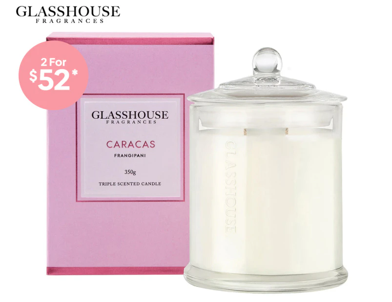 Glasshouse Caracas Frangipani 350g Triple Scented Candle