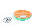 Lunart Silicone Kids Divided Plates Set of 2 - Peach & Mint Blue