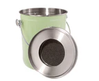 Enamel Retro Kitchen Scraps Compost Bucket with Charcoal Filter Green