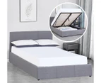 Milano Décor Luxury Gas Lift Single Bed Frame & Headboard - Grey