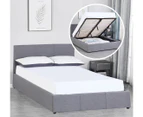 Milano Décor Luxury Gas Lift Double Bed Frame & Headboard - Grey