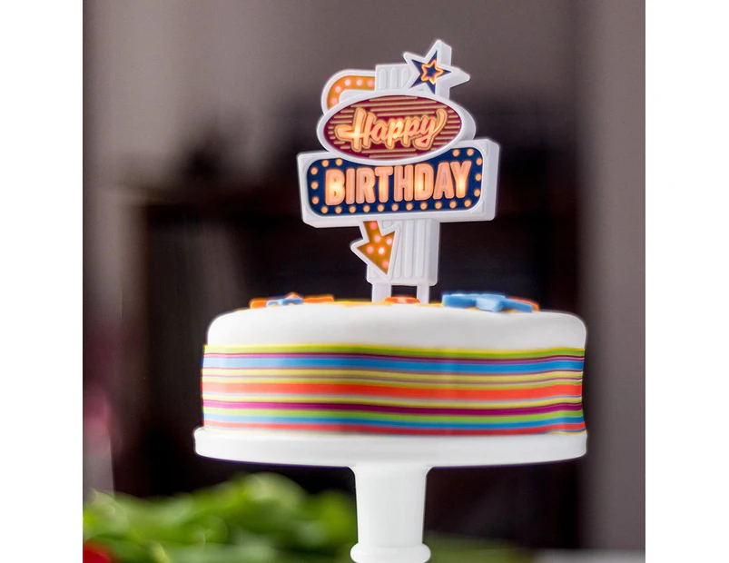 Flashing Light Up Happy Birthday Cake Topper