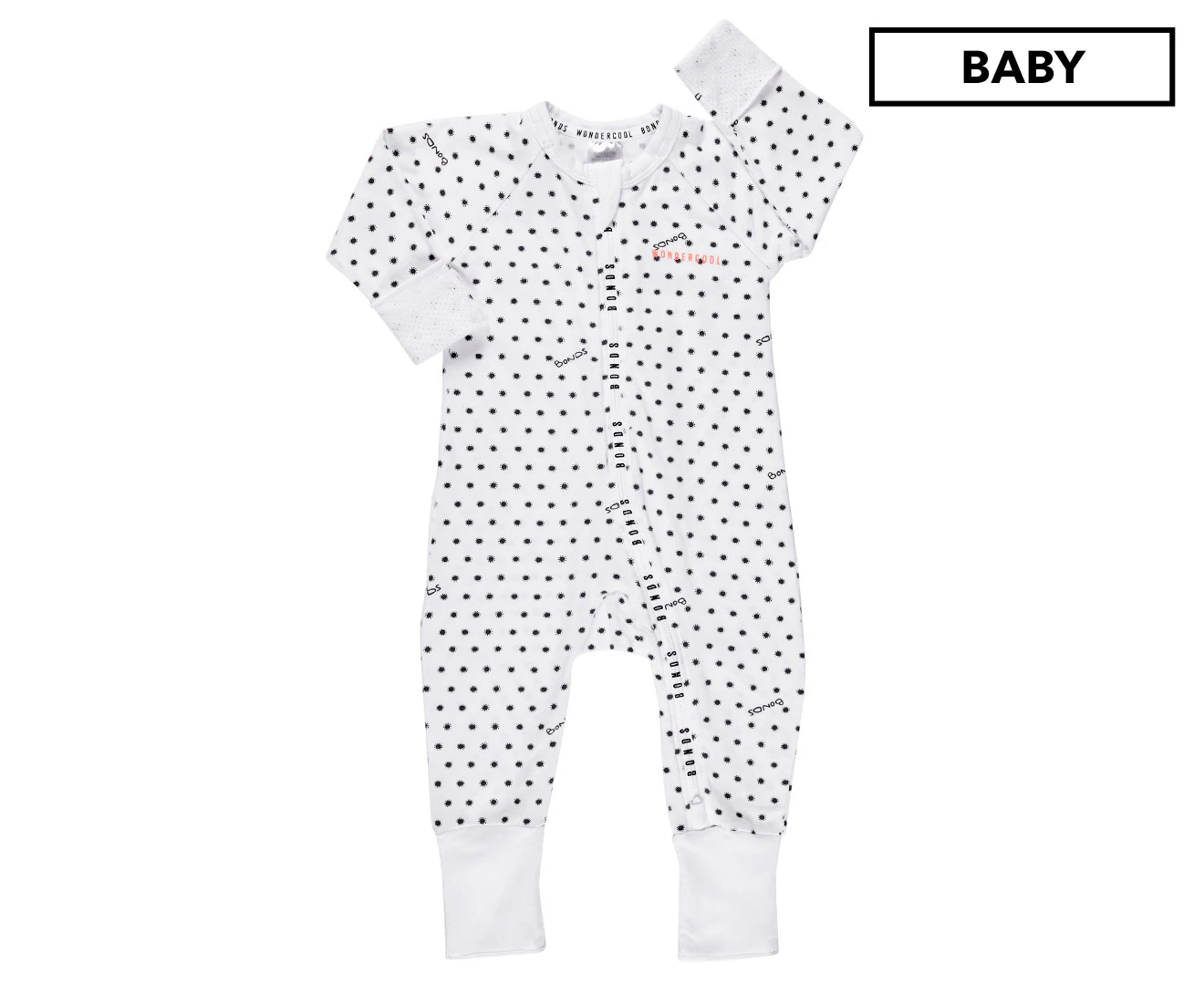 Bonds Baby Wondercool Zip Wondersuit - Sunshine Baby White