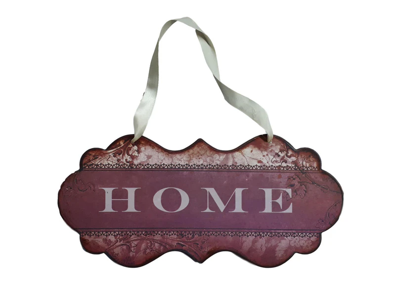 Country Printed Quality Metal Sign with Hanger MAROON HOME Plaque New