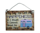 Country Printed Quality Wooden Sign Caravan Buy Happiness Plaque
