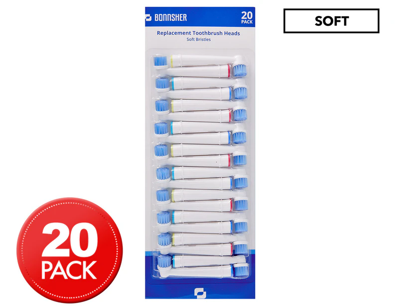 20 x Oral-B Compatible Replacement Toothbrush Heads - Soft