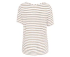 Elm Women's Cove Stripe Tee / T-Shirt / Tshirt - Tan/White