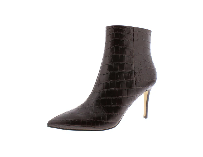 Nine West Women's Boots - Dress Boots - Dark Brown Crocco