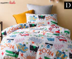 Happy Kids Super Hero Glow in the Dark Double Bed Quilt Cover Set - Multi