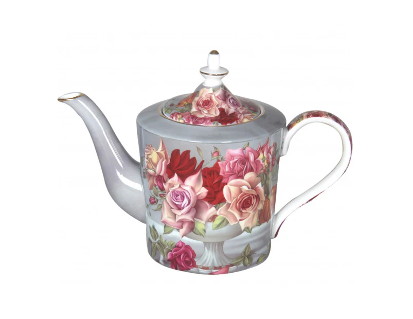 Elegant Kitchen Teapot SERENITY ROSE China Tea Pot with Giftbox
