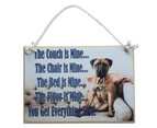 Country Printed Quality Wooden Sign Dog the Couch is Mine Plaque New