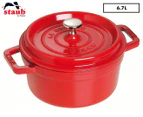 Staub 28cm/6.7L Cast Iron Round Cocotte Pot w/ Lid Induction Cookware Cherry Red