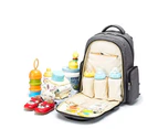 Diaper Backpack Mom Bag ~ Nappy Luxuary Travel Fashion Waterproof ~ Grey Color
