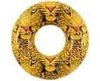 1pce Leopard Face Swim Tube 120cm Inflatable Pool Toy Summer Kids & Family 1