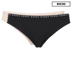 Bonds Women's Hipster Seamfree Bikini Briefs 2-Pack - Black/Base Blush