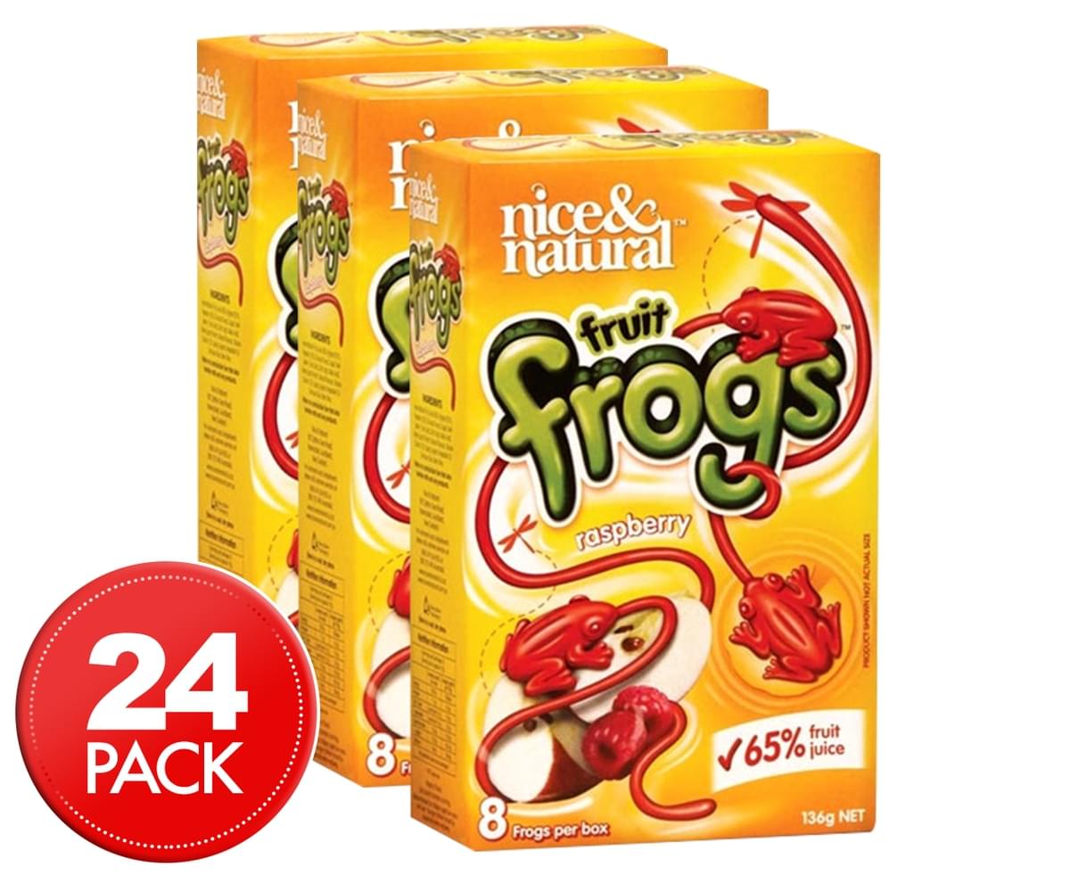 3 x Nice & Natural Fruits Frogs Raspberry 8pk 136g | Catch.com.au
