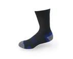 Meikan 3 Pack Crew Cut Performance Sports Socks - Black/Dark Blue -  Mens
