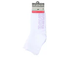 Bonds Women's Logo Quarter Crew Socks 4-Pack - White/Multi