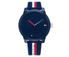 Tommy Hilfiger Men's 44mm Denim Silicone Watch - Blue/Red & White Stripe