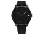 Tommy Hilfiger Men's 44mm Denim Silicone Watch - Black