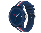 Tommy Hilfiger Men's 44mm Denim Silicone Watch - Blue/Red & White Stripe