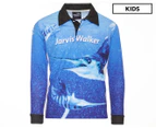 Jarvis Walker Kids' Marlin Sublimated Long Sleeve Polo Shirt - Blue