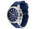Tommy Hilfiger Men's 45mm Mason Silicone Watch - Blue/Silver