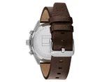 Tommy Hilfiger Men's 44mm Patrick Leather Watch - Grey/Brown/Silver