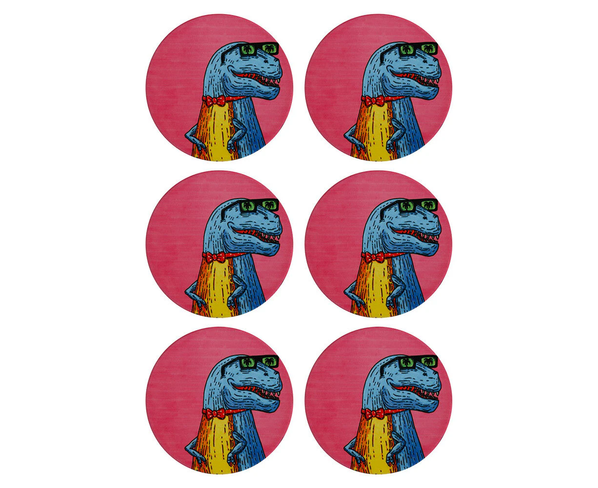 6x Maxwell & Williams Mulga The Artist 10.5cm Round Ceramic Cup Coaster Trex