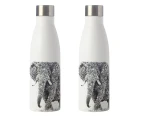 2xMaxwell & Williams Marini Ferlazzo 500ml Double Wall Insulated Bottle Elephant