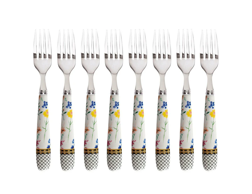 8pc Maxwell & Williams Teas & C's Contessa Stainless Steel Fruits Cake Forks WHT
