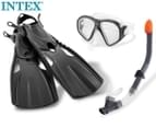 Intex Teen/Adult Reef Rider Mask, Snorkel & Fin Set - Black/Clear 1