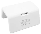 Rewyre Dual Alarm Clock & Wireless Charger - White