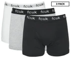 French Connection Men's Boxer Briefs 3-Pack - Anthracite Black/Bright White/Heather Grey