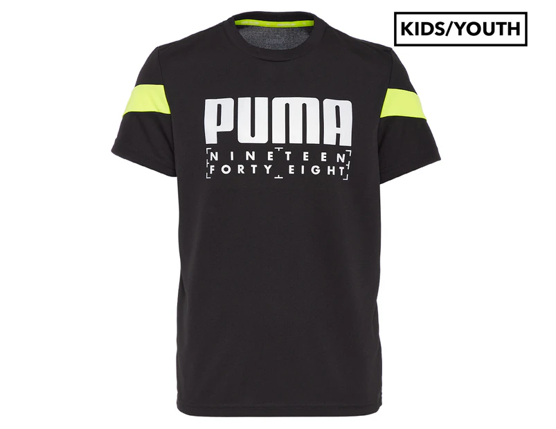 Puma Boys' Active Sports Poly Tee / T-Shirt / Tshirt - Black