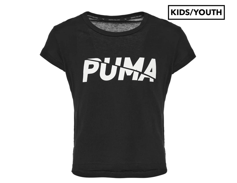 Puma Girls' Modern Sports Logo Tee / T-Shirt / Tshirt - Black