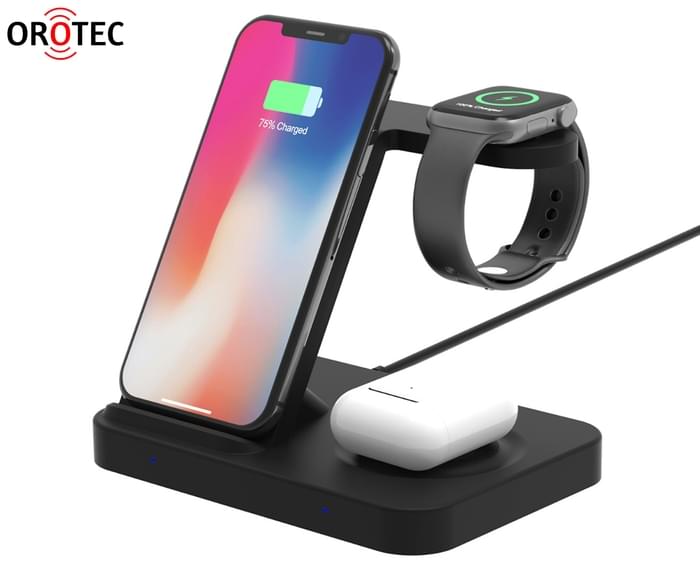 catch.com.au | Orotec Multi Wireless Charging Station For Apple (3-in-1 Wireless Charging Ports plus 1 extra USB Port) 4-in-1