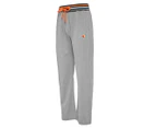 Upbeat Men's Mock Twist Straight Leg Trackpants / Tracksuit Pants - Light Grey Heather/Orange