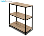 Hello Furniture Rome 3-Tier Industrial Style Storage Bookshelf - Oak/Black