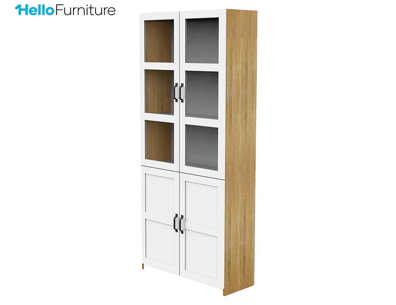 Hello Furniture Hekman 5-Tier Display Bookcase Cabinet - White