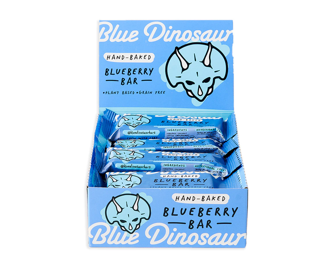 Blue Dinosaur Hand-baked Bar Blueberry 45g 12 Pack